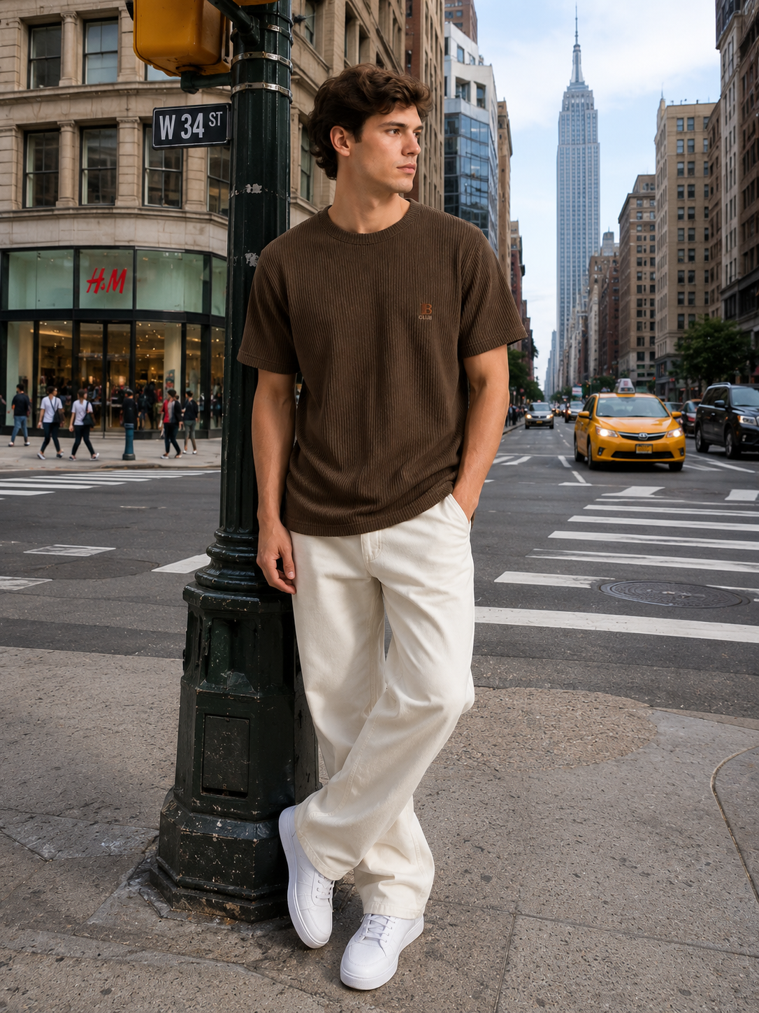 POLO BULTIGER WAFFLE ACANALADO / MARRON / LOGO B