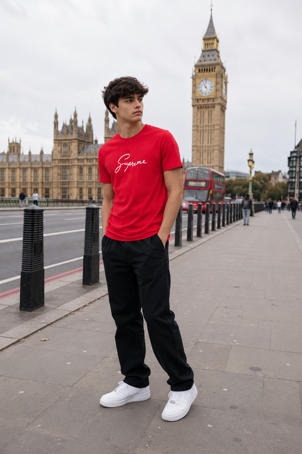 POLO SUPREME ROJO / LOGO LETRA CORRIDA
