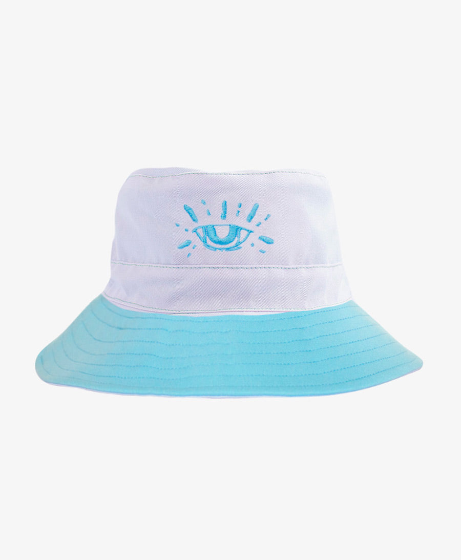 Bucket Hat white blue Reversible skysoul