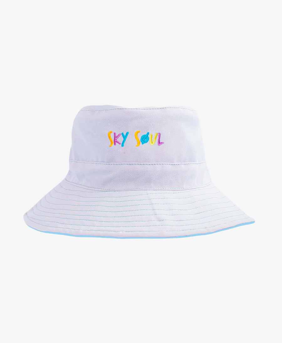 Bucket Hat white blue Reversible skysoul