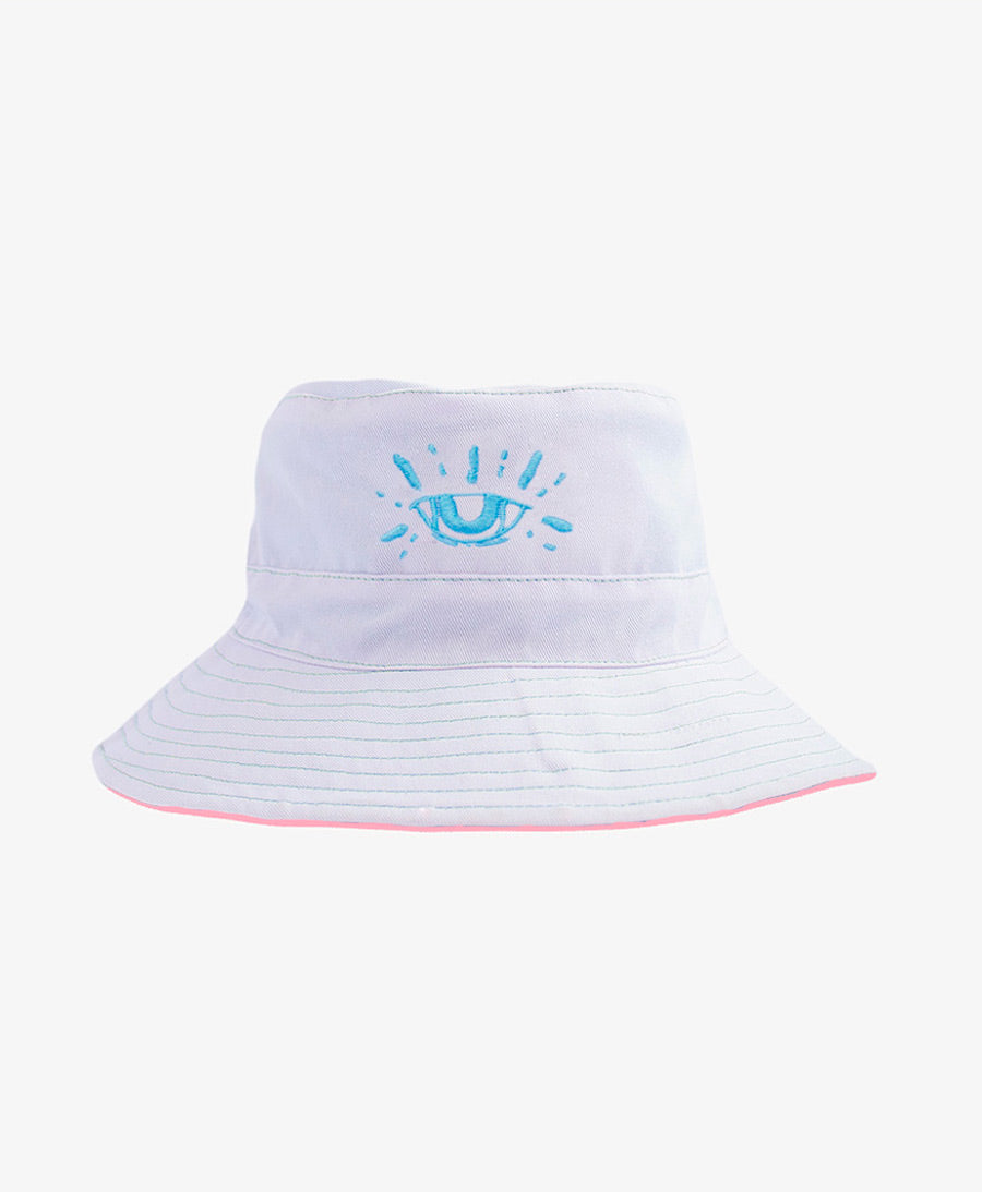 Bucket Hat white pink Reversible skysoul