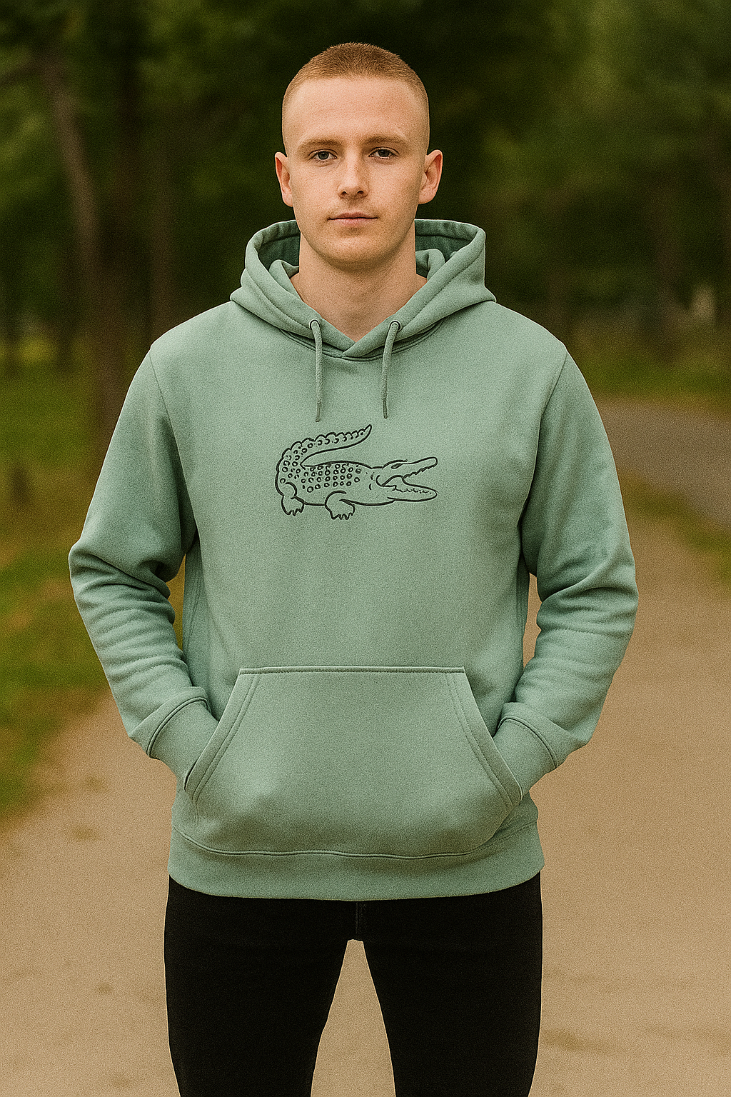 CHOMPA LACOSTE VERDE AGUA