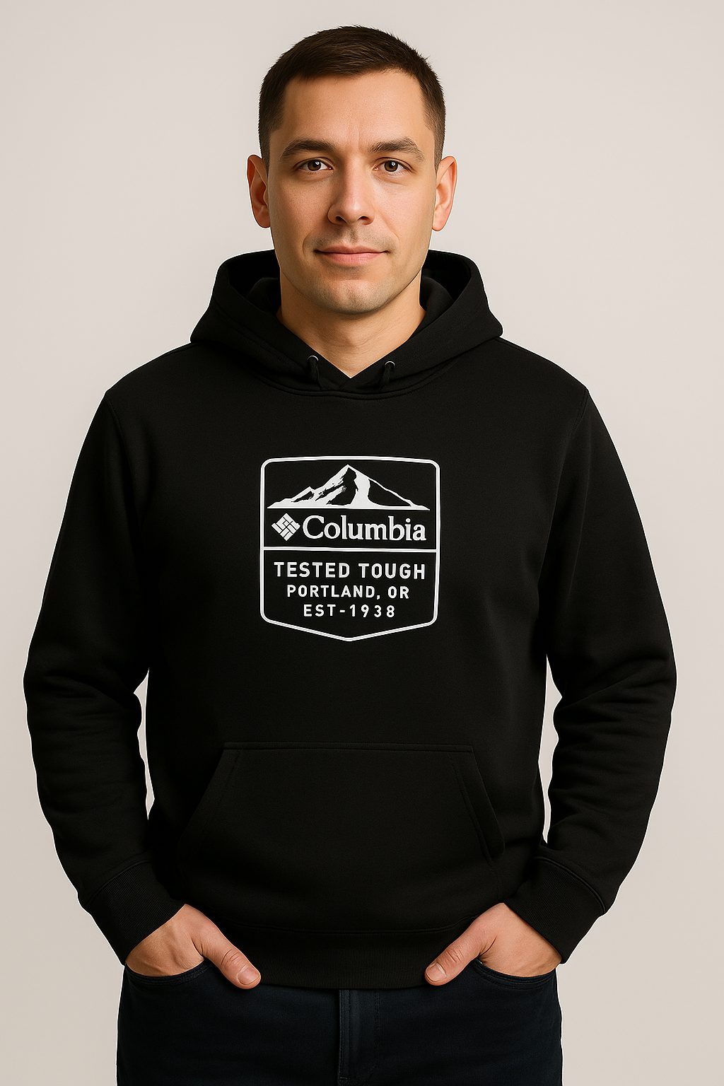 Chompa Columbia azul / logo pecho