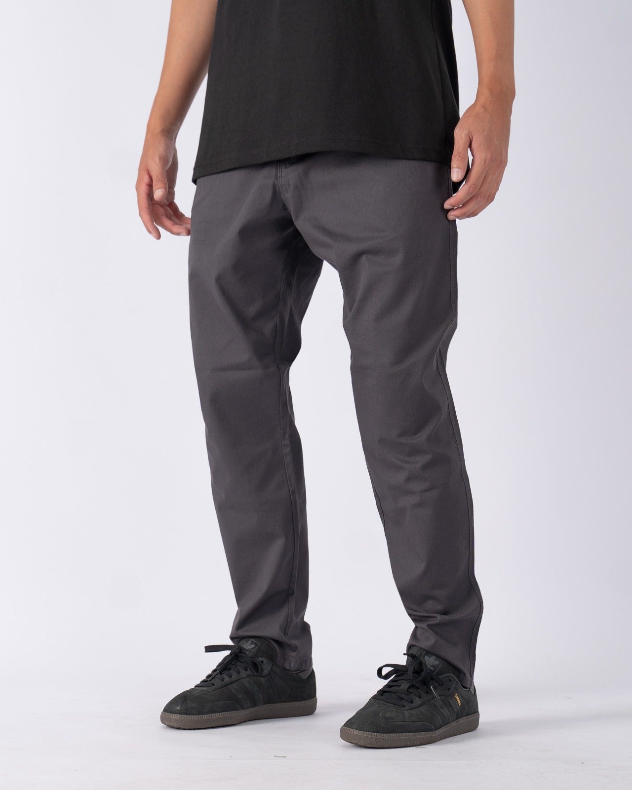 chino drill pants gris grafito
