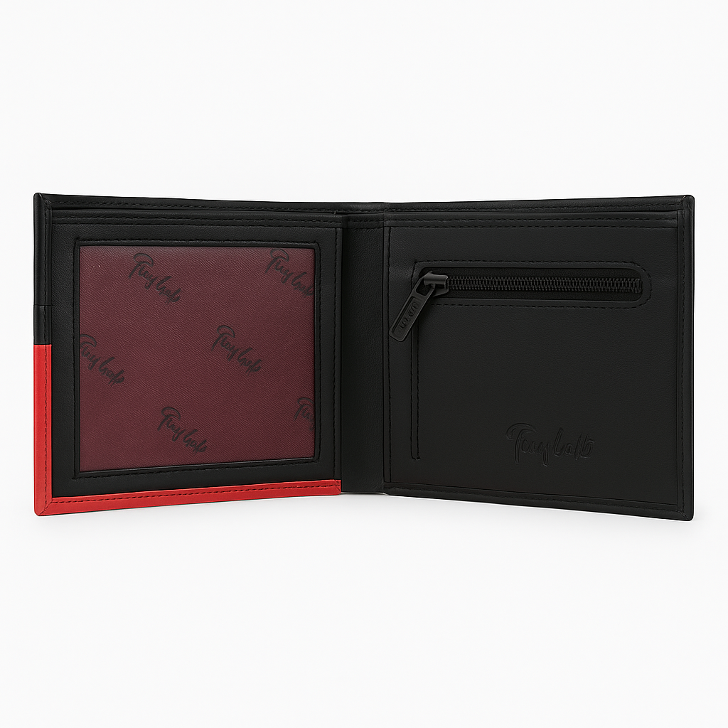 BILLETERA RENZO COSTA MARRON / DETALLA LINEA COLOR CARAMELO