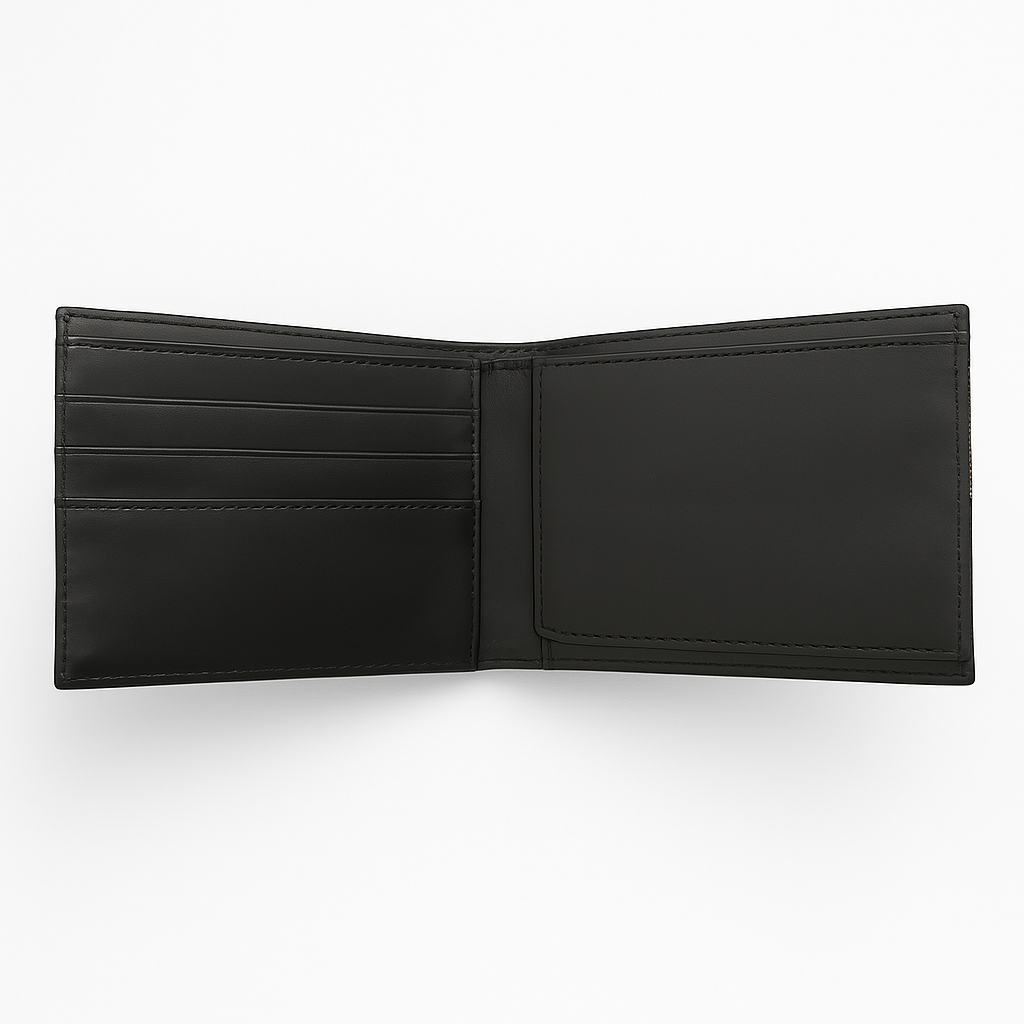 BILLETERA RENZO COSTA MARRON / DETALLA LINEA COLOR CARAMELO