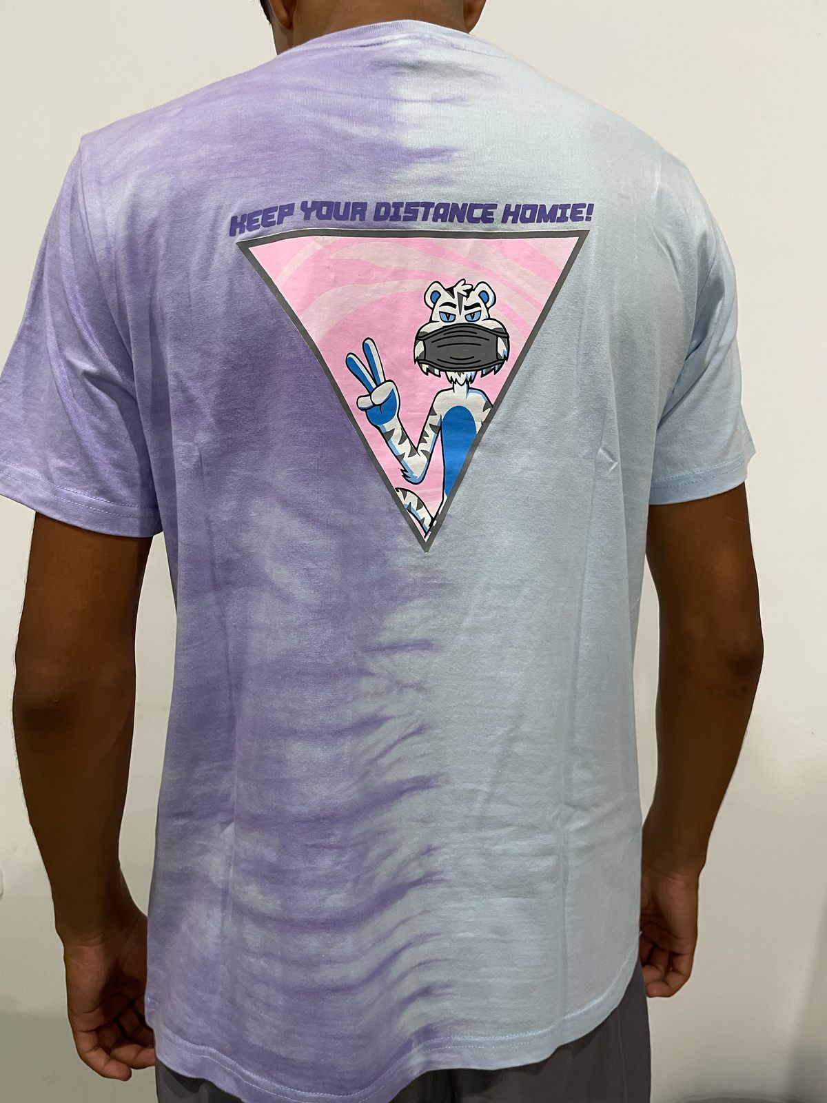 Polo Bultiger mitad celeste-morado / Logo pequeño