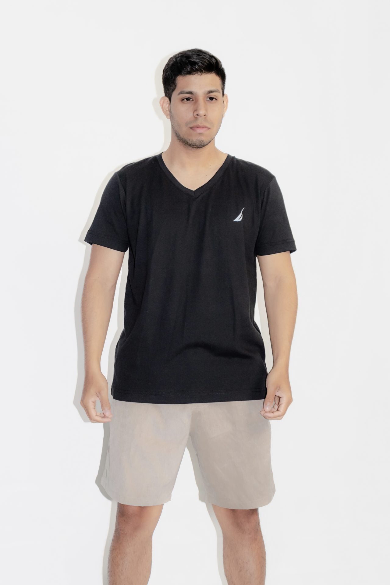 Polo clasico Nautica negro/cuello v