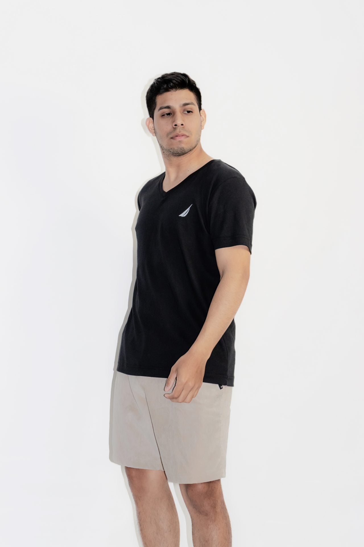 Polo clasico Nautica negro/cuello v