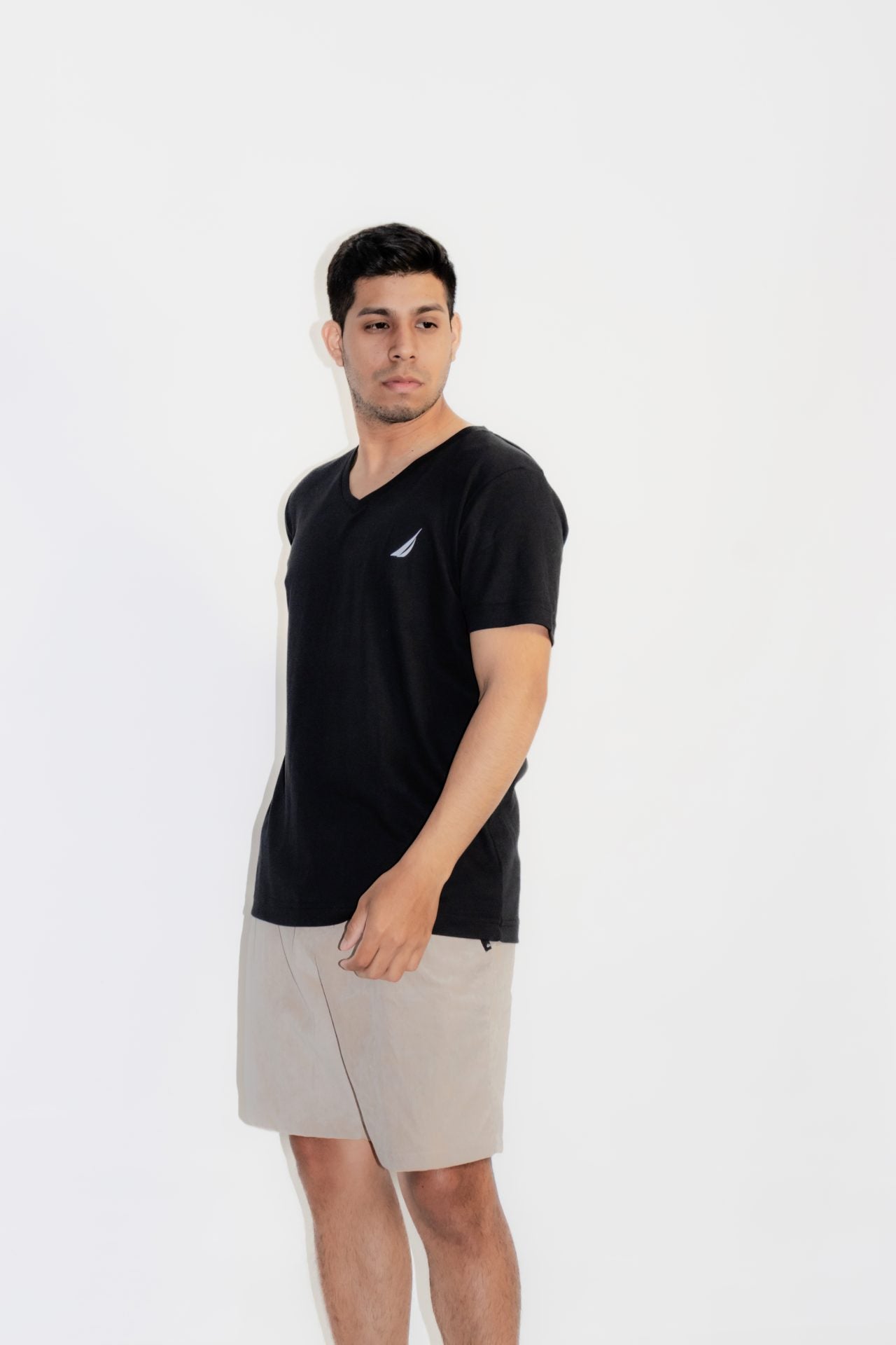 Polo clasico Nautica negro/cuello v