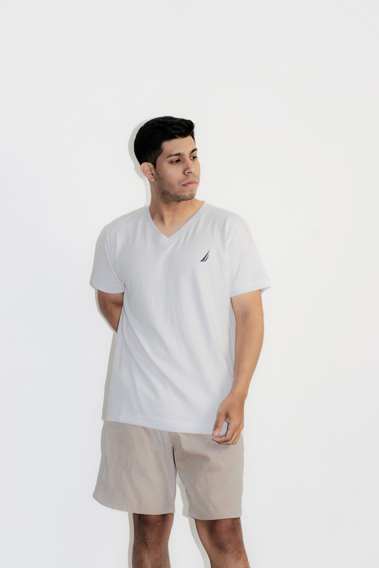 Polo clasico Nautica blanco/cuello v