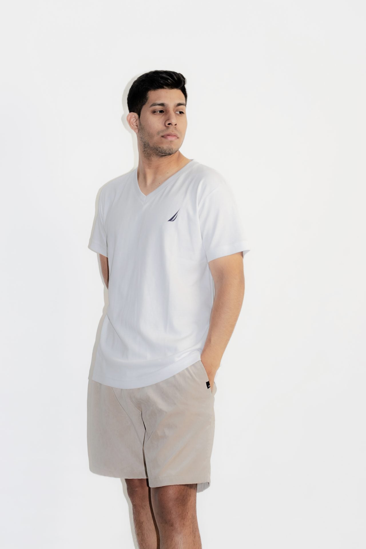 Polo clasico Nautica blanco/cuello v