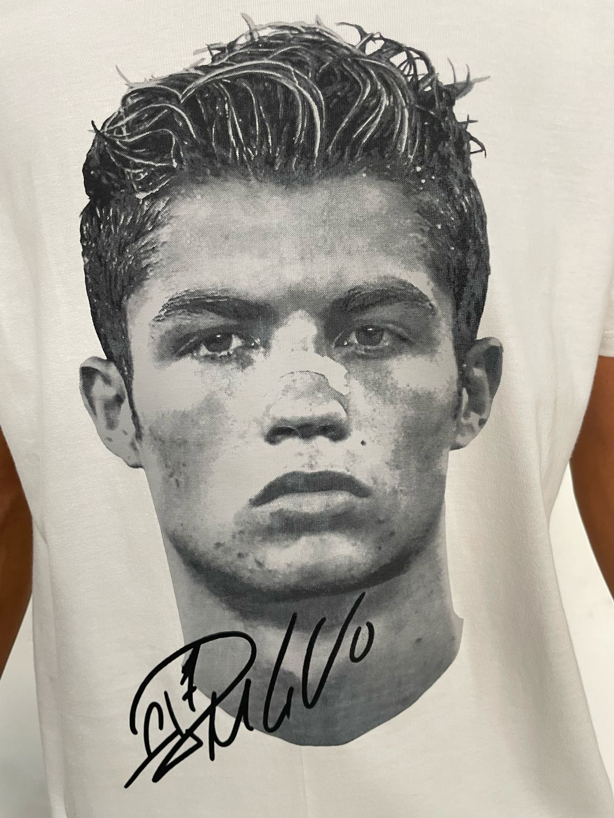Polo KLEDINGSTREET blanco / Logo CR7 pecho