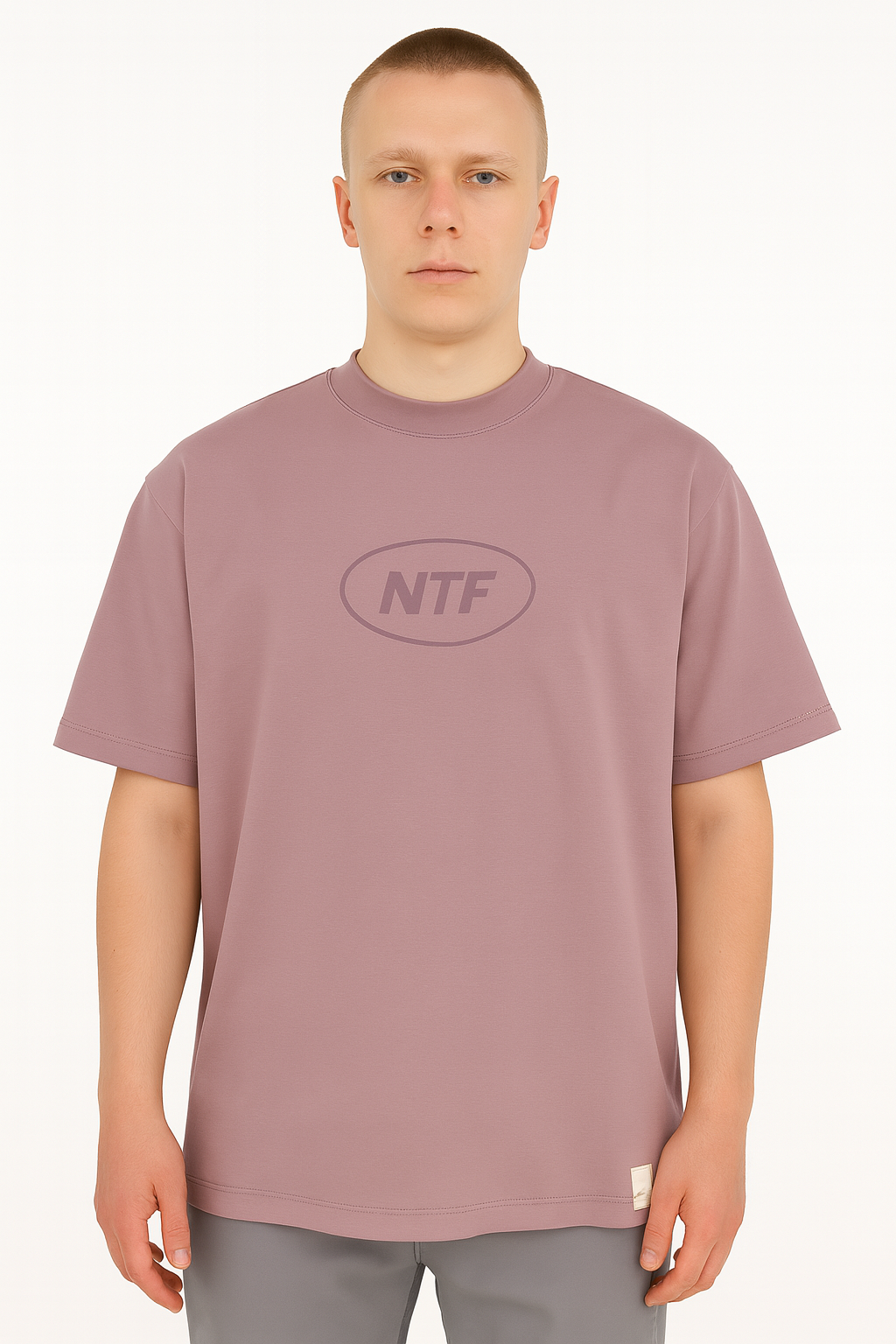 POLO BOXY FIT NTF / MAUVI /  LOGO ALTO RELIEVE