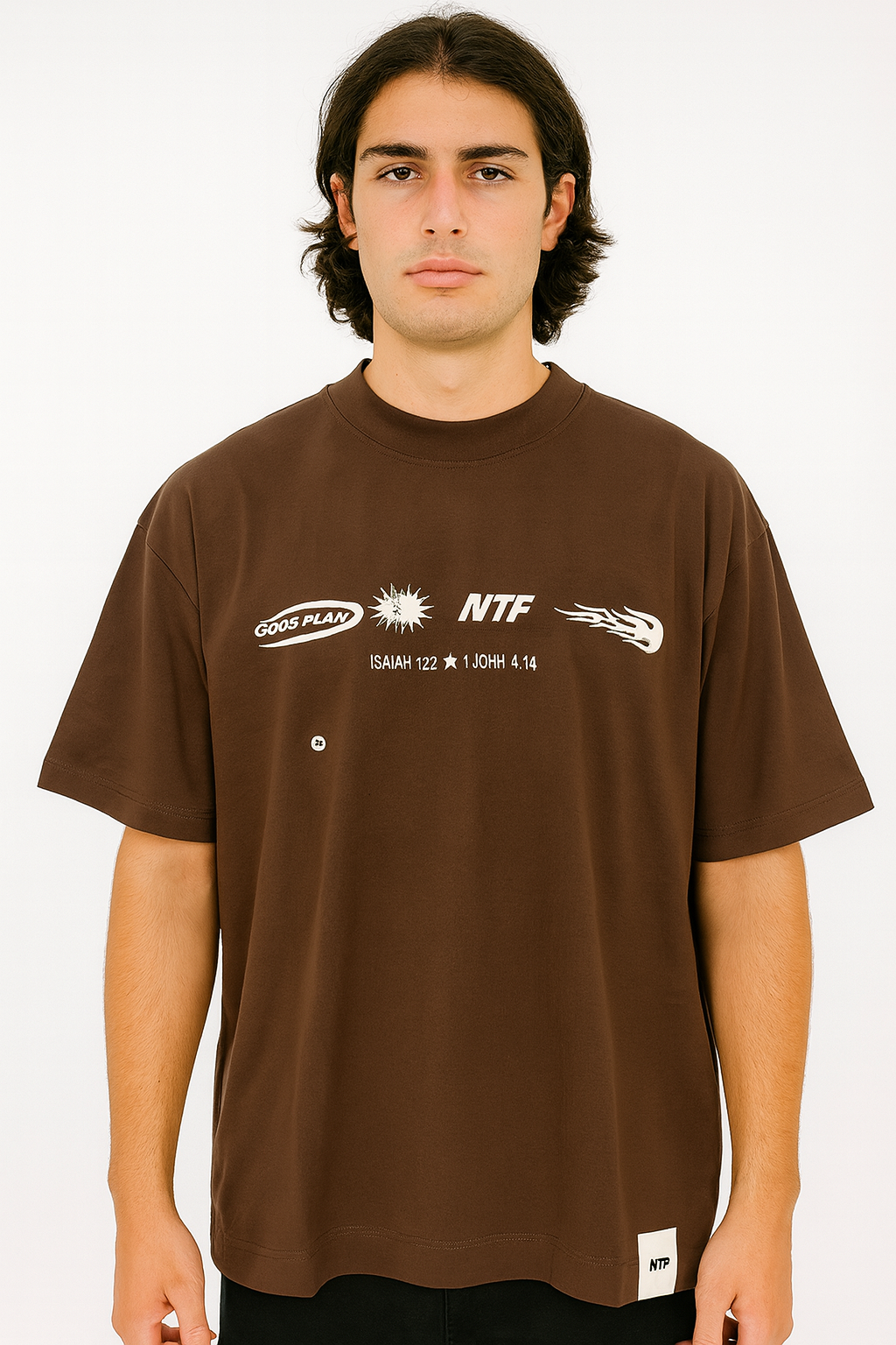 Polo NTF marron / Logo pecho simbolos