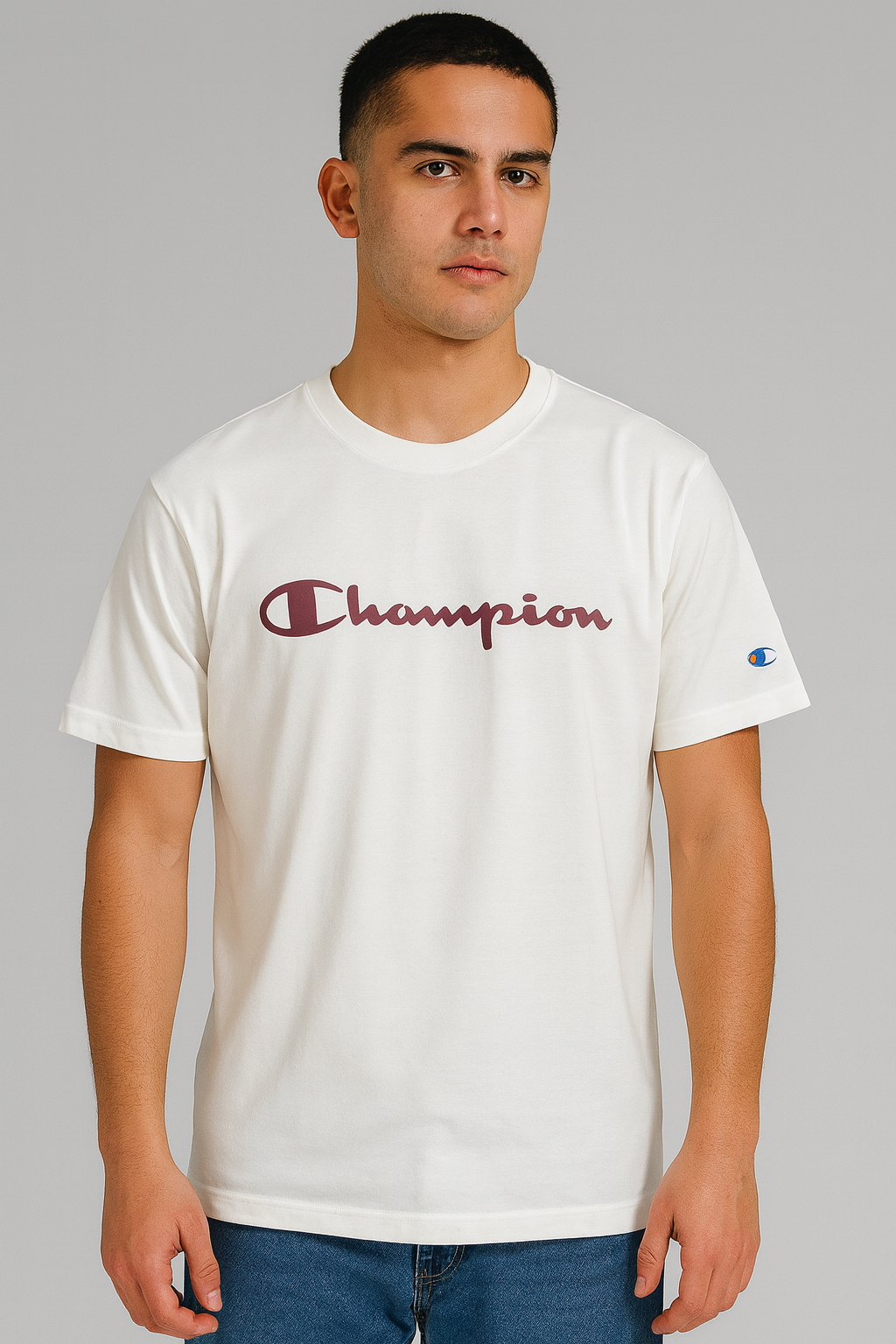 POLO CHAMPION BLANCO / LOGO GUINDA