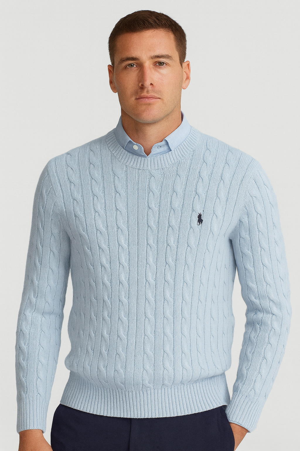 Suéter Tejido celeste Polo Ralph Lauren - Cuello Redondo
