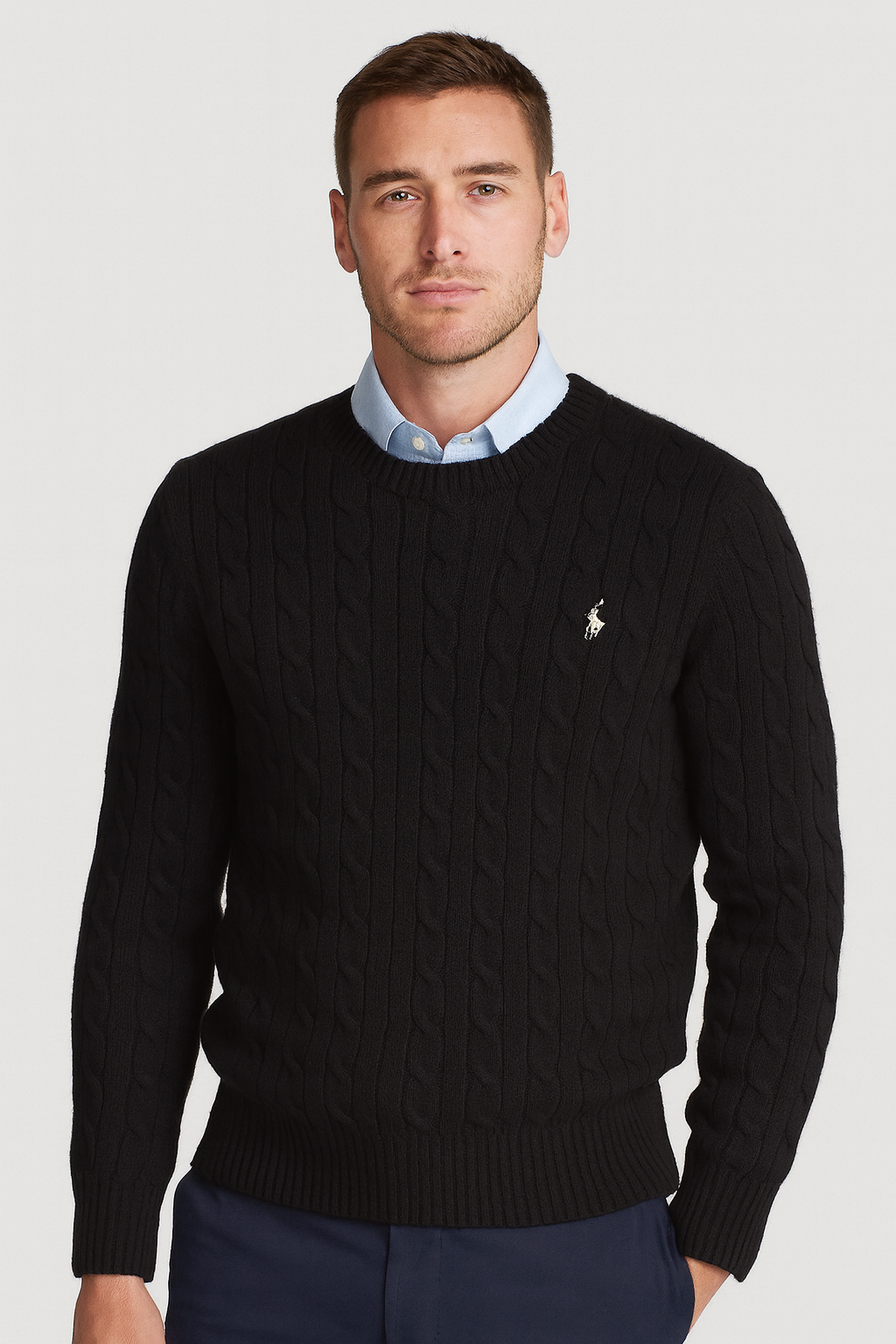 Suéter Tejido Negro Polo Ralph Lauren - Cuello Redondo