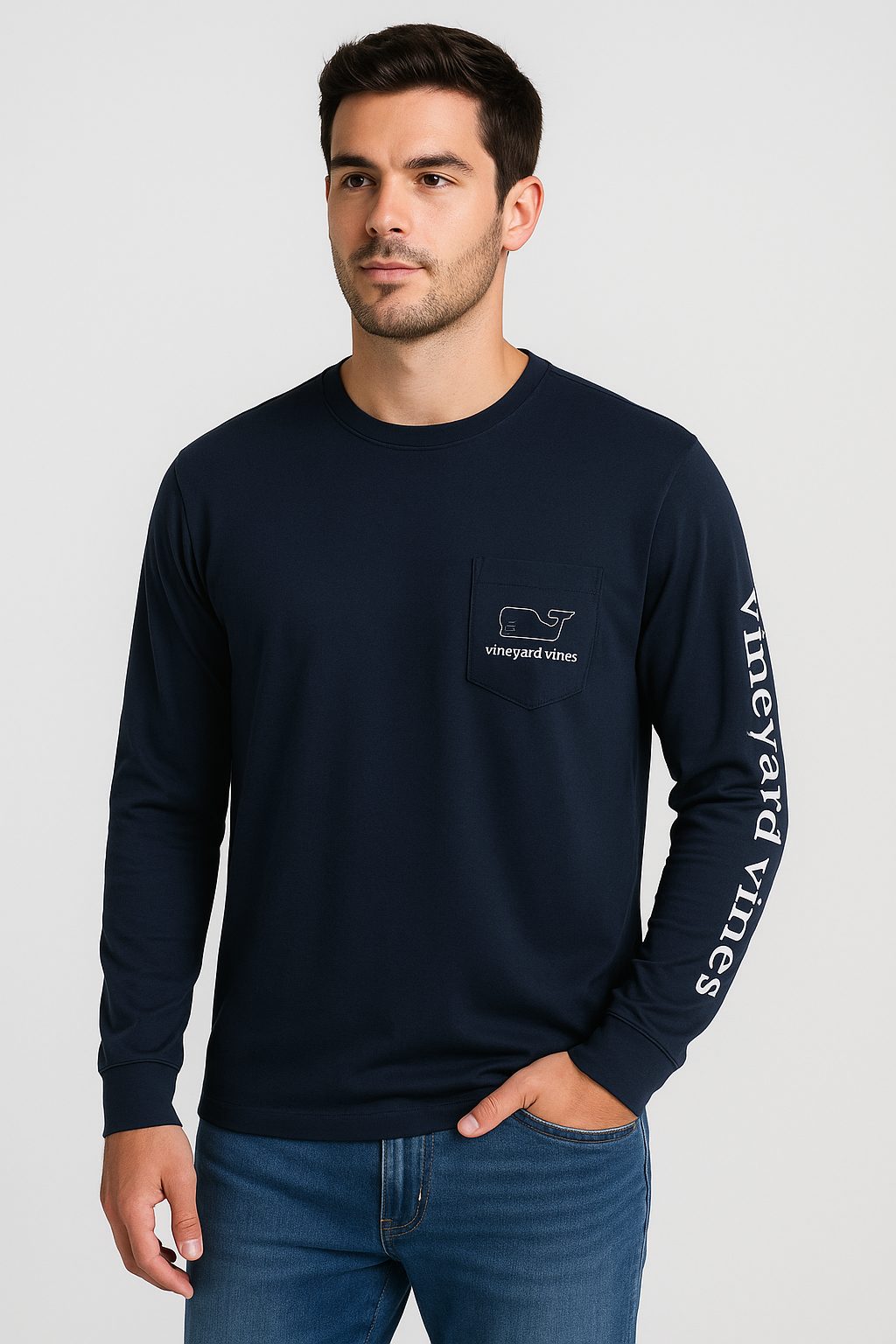 Manga larga Vineyard azul oscuro navy