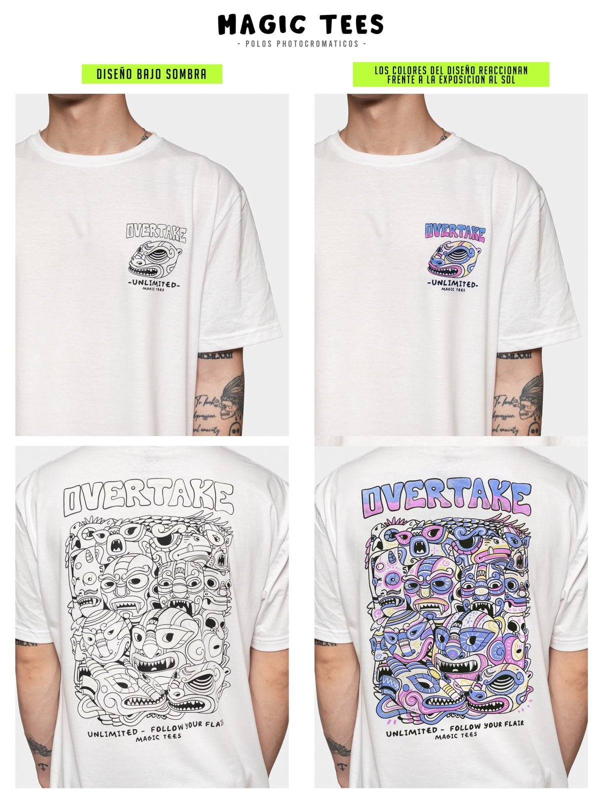 Polo overtake clasico crazy mask blanco
