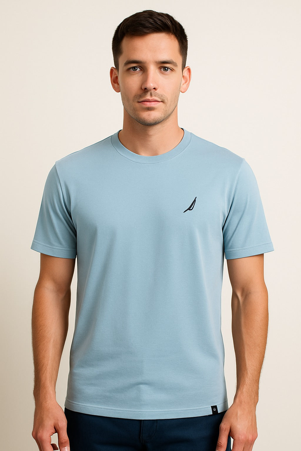 Polo Nautica celeste / Logo negro