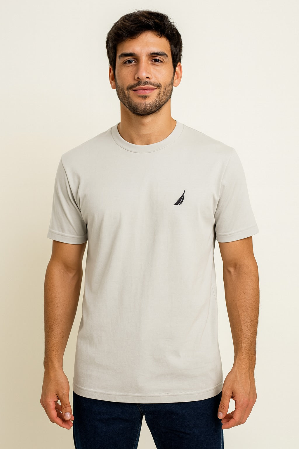 Polo Nautica plomo / Logo negro