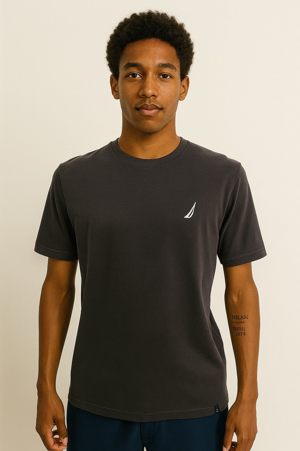 Polo Nautica gris / Logo blanco