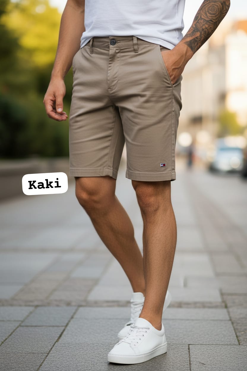 SHORT BERMUDA DRILL TOMMY / MARRON