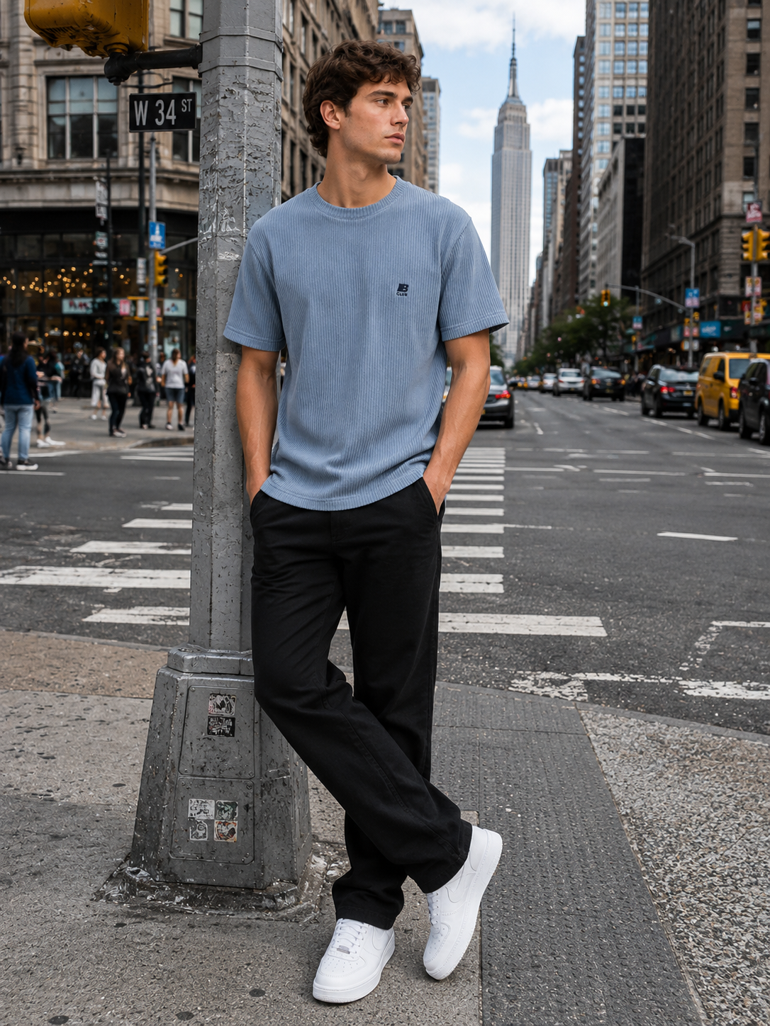 POLO BULTIGER WAFFLE ACANALADO / CELESTE / LOGO B