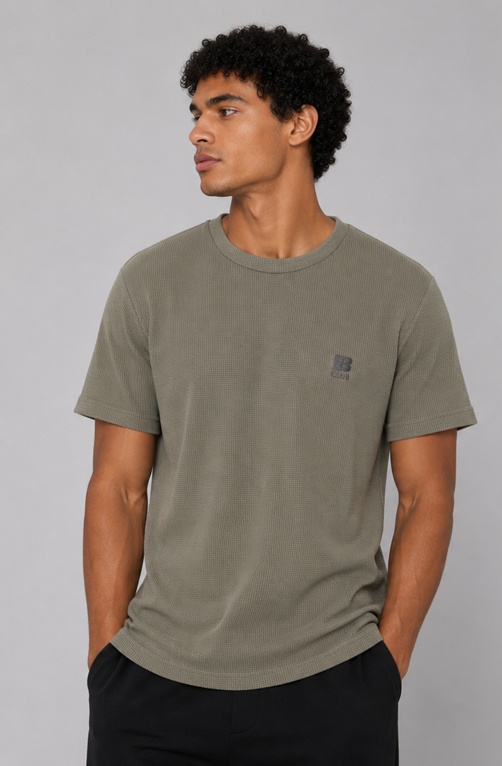 POLO BUTIGER WAFFLE CLASICO / VERDE OCRE / LOGO B