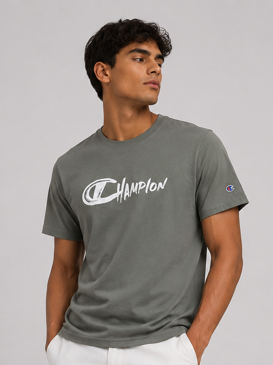 POLO CHAMPION PLOMO / LETRAS PINCEL