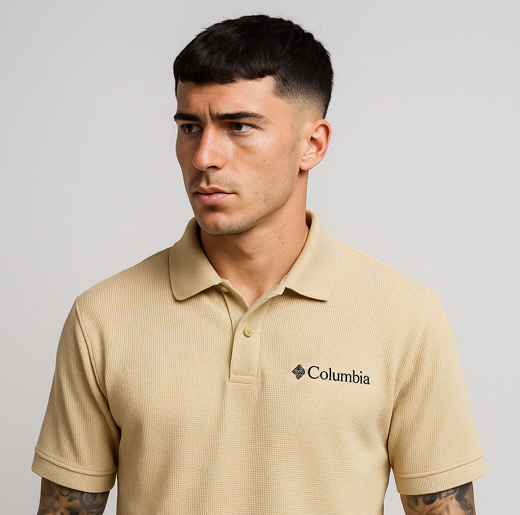 POLO CAMISERO WAFFLE COLUMBIA / BEIGE