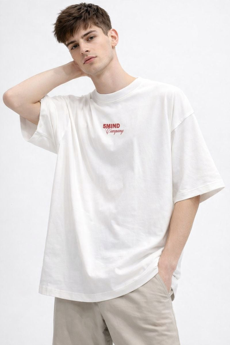 POLO BOXY FIT 5MIND / BLANCO