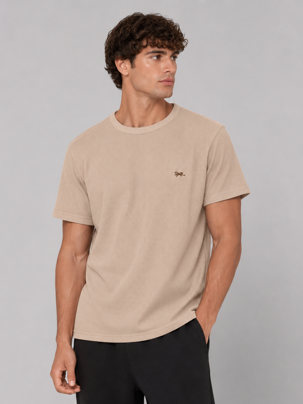POLO BULTIGER WAFFLE CLASICO / BEIGE / LOGO TIGRE