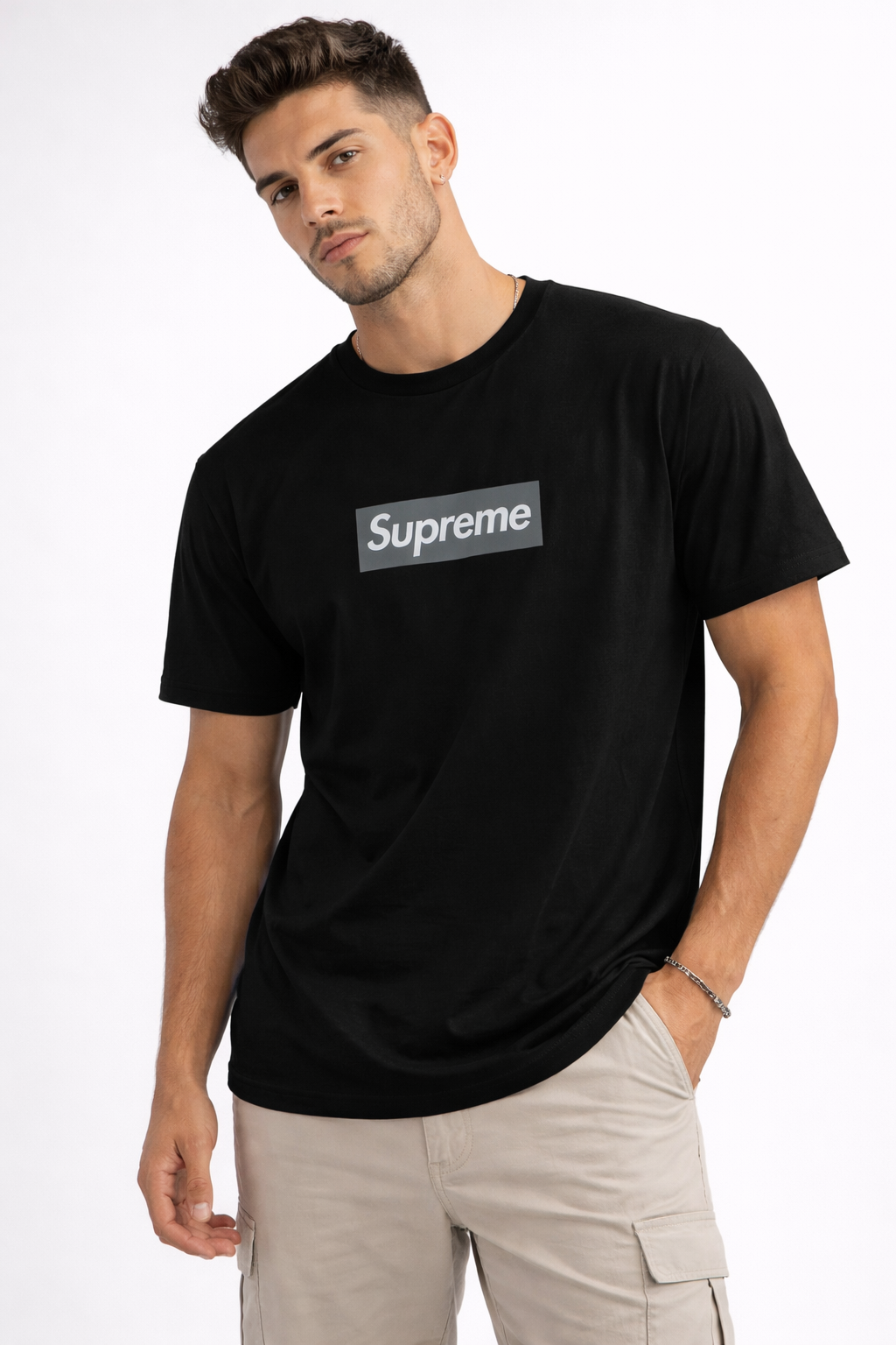 POLO SUPREME NEGRO / GRIS LOGO CLASICO