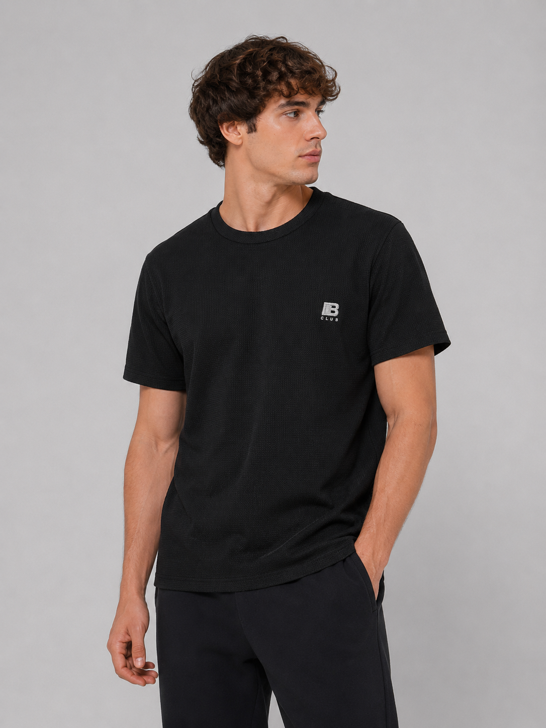 POLO BULTIGER WAFFLE CLASICO / NEGRO / LOGO B