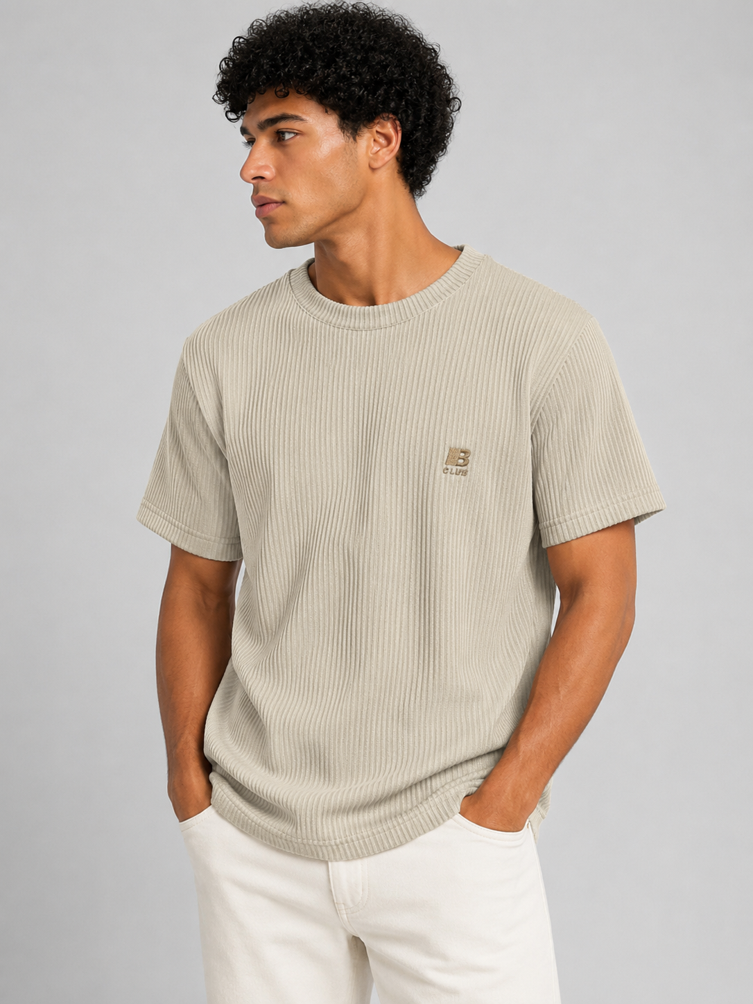 POLO BULTIGER WAFFLE ACANALADO / BEIGE / LOGO B