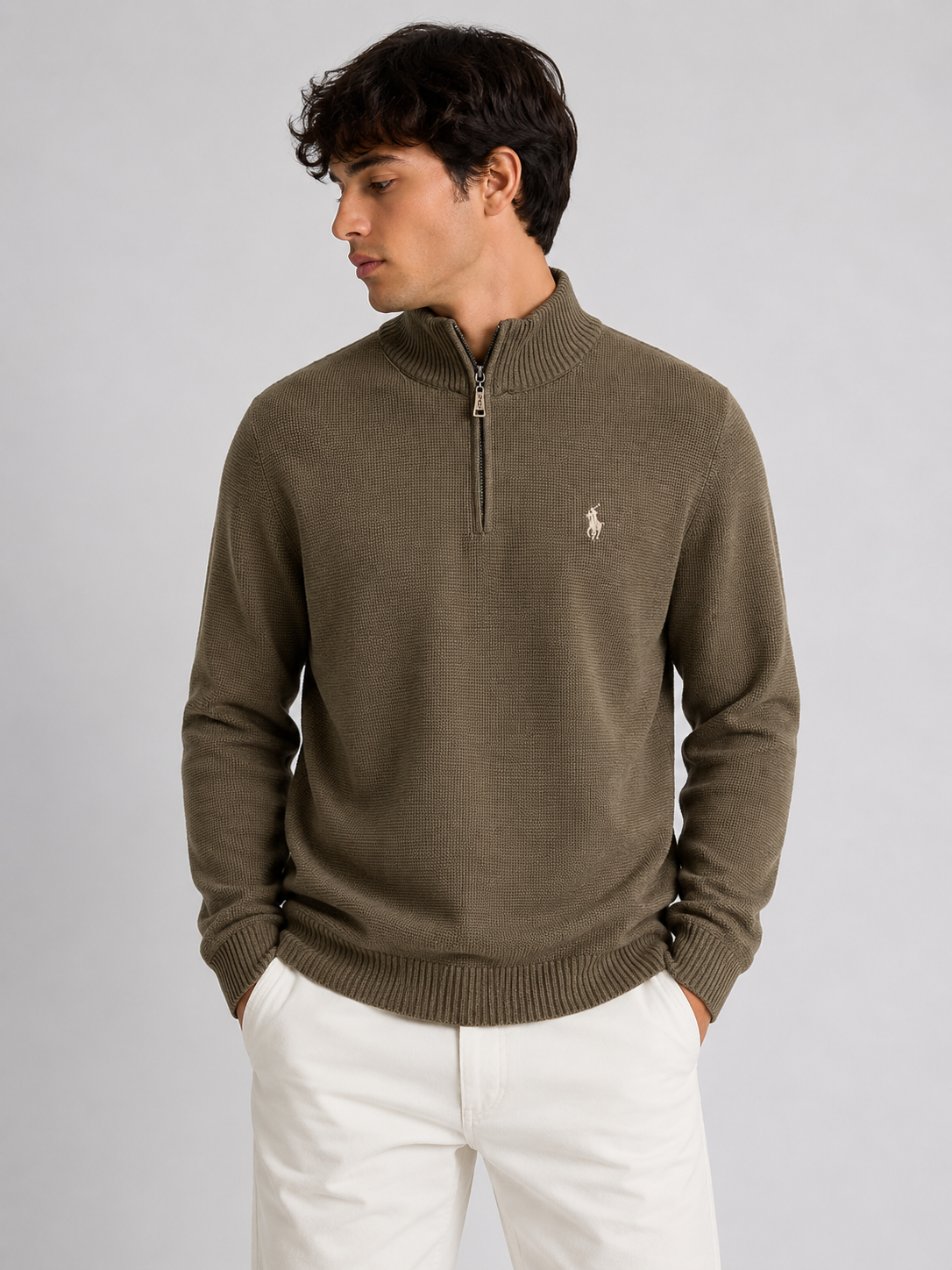 CHOMPA RALPH LAUREN CON CIERRE PEQUEÑO  / MARRON