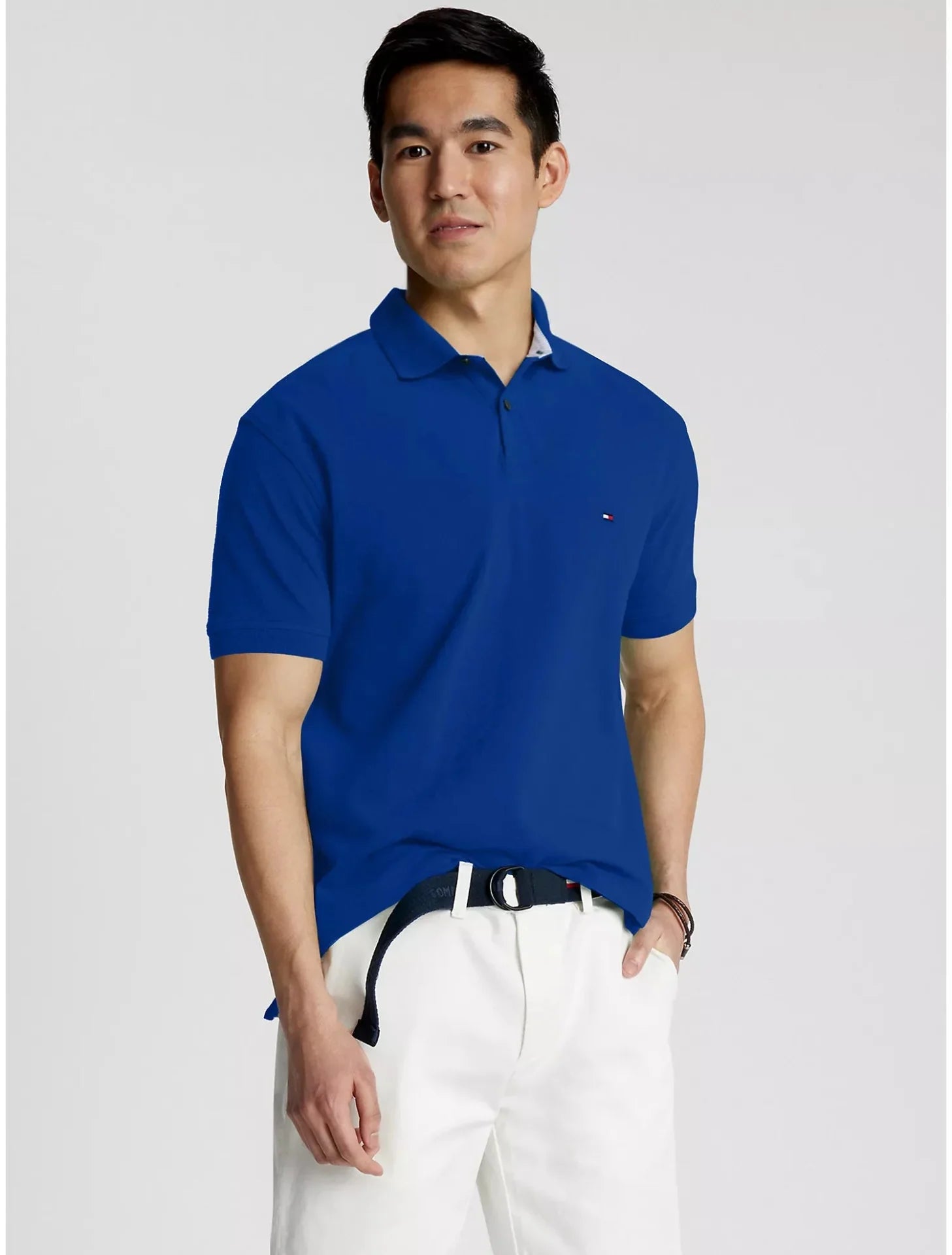 Polo camisero tommy clasico - azul electrico