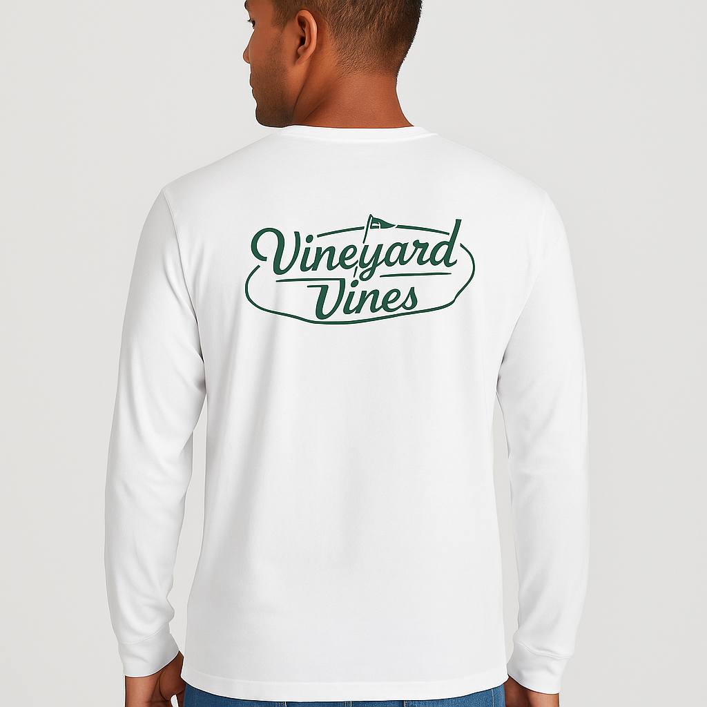 POLO MANGA LARGA VINEYARD / BLANCA / GOLF LETRAS VERDES