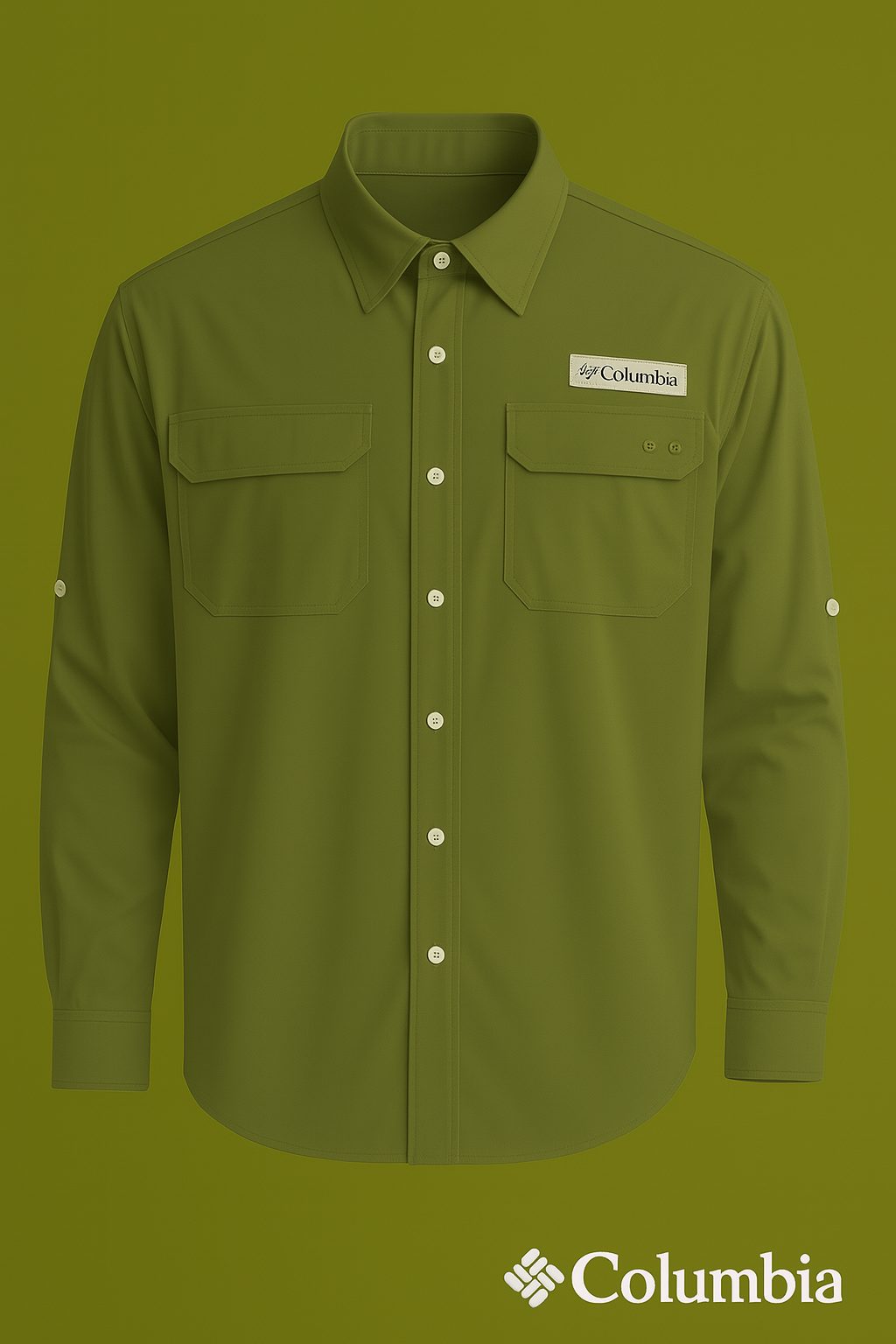 Camisa manga larga Columbia / Color verde tierra