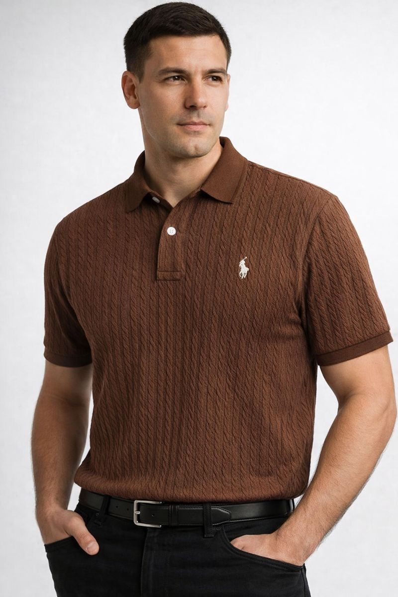 POLO CAMISERO RALPH LAUREN / MARRON CLARO / TEJIDO