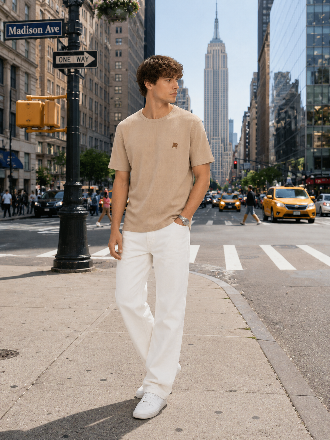 POLO BULTIGER WAFFLE CLASICO / BEIGE / LOGO B