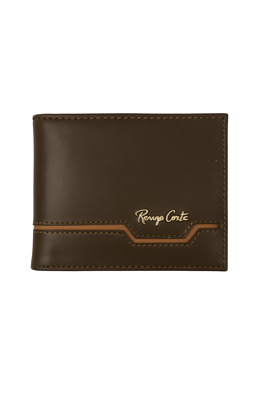 BILLETERA RENZO COSTA MARRON / DETALLE LINEA INFERIOR