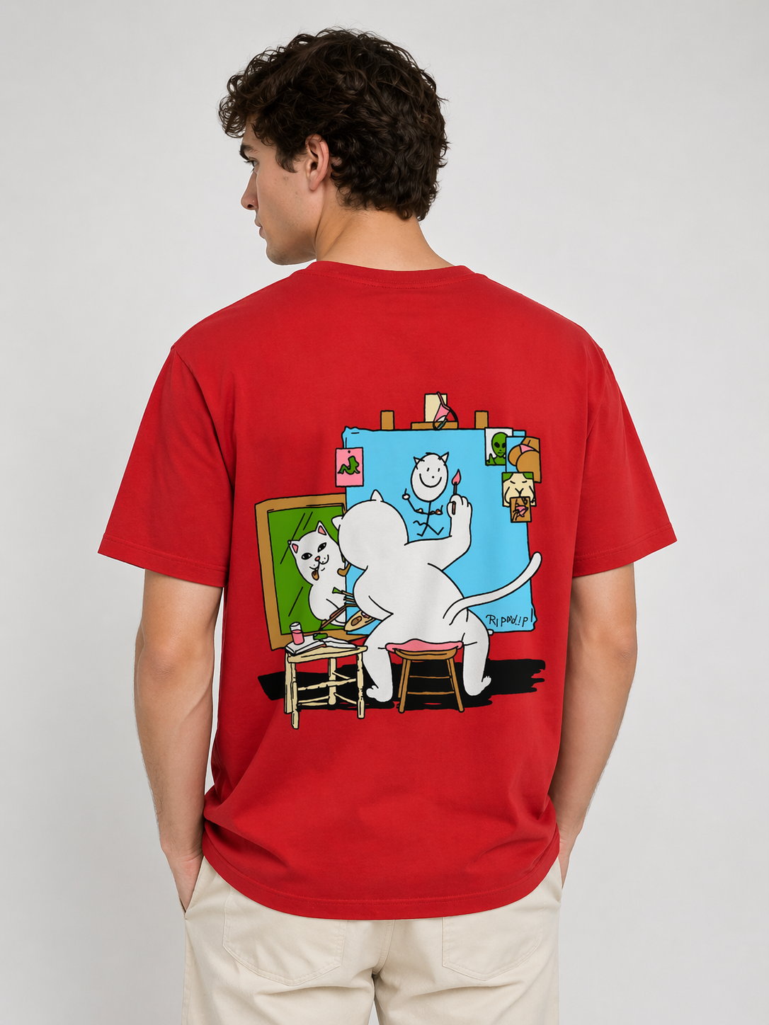 POLO RIPNDIP ROJO / GATO DIBUJANDO