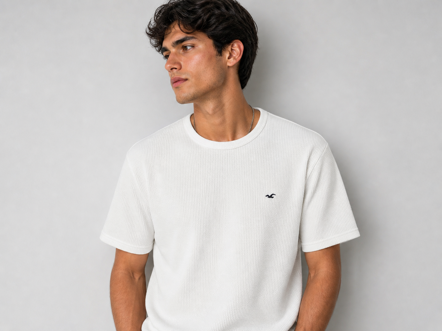 POLO HOLLISTER WAFFLE / BLANCO