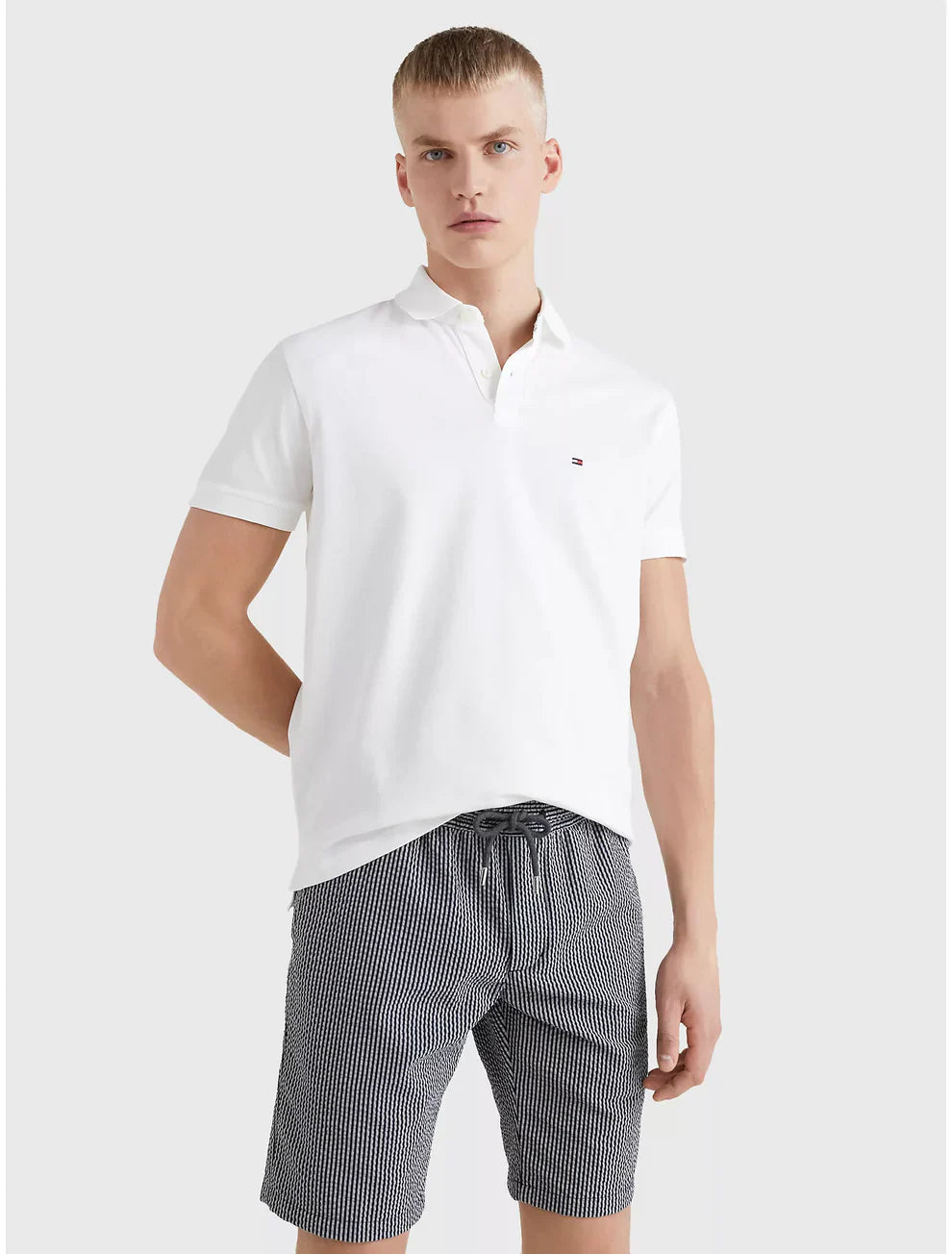 Polo camisero tommy clasico - blanco