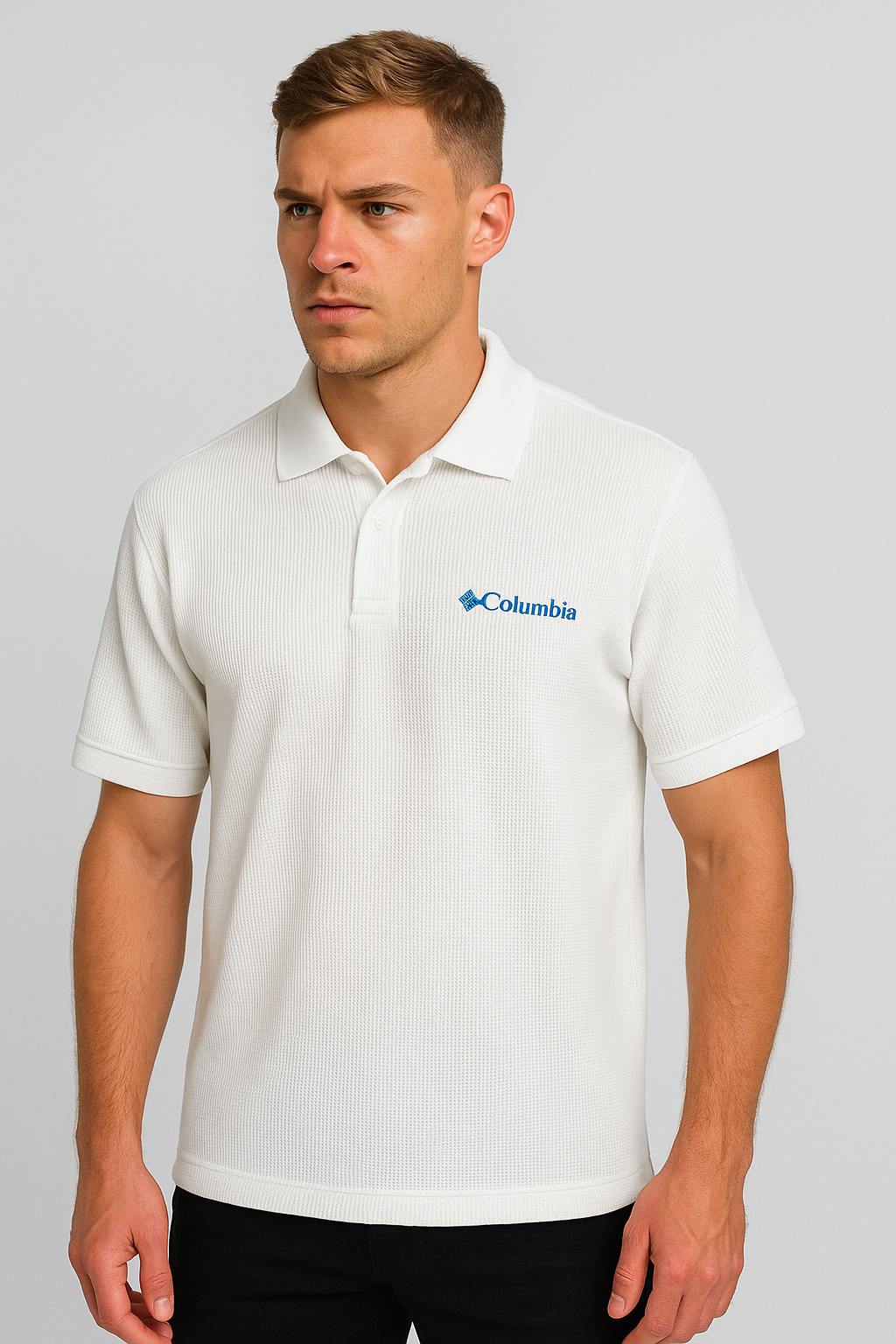 POLO CAMISERO  WAFFLE COLUMBIA / BLANCO