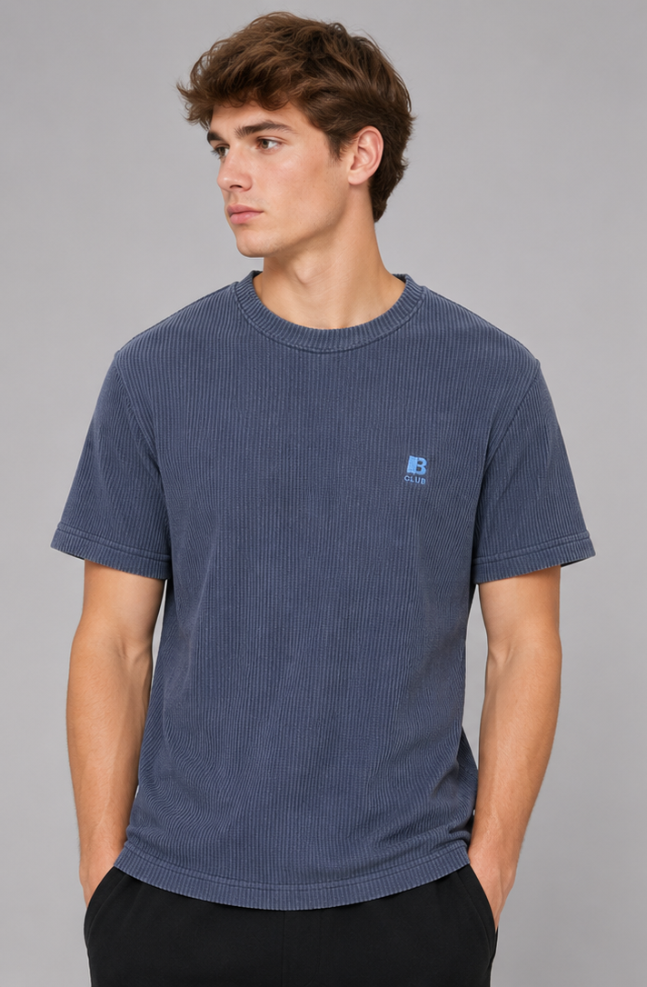 POLO BULTIGER WAFFLE ACANALADO / AZUL / LOGO B