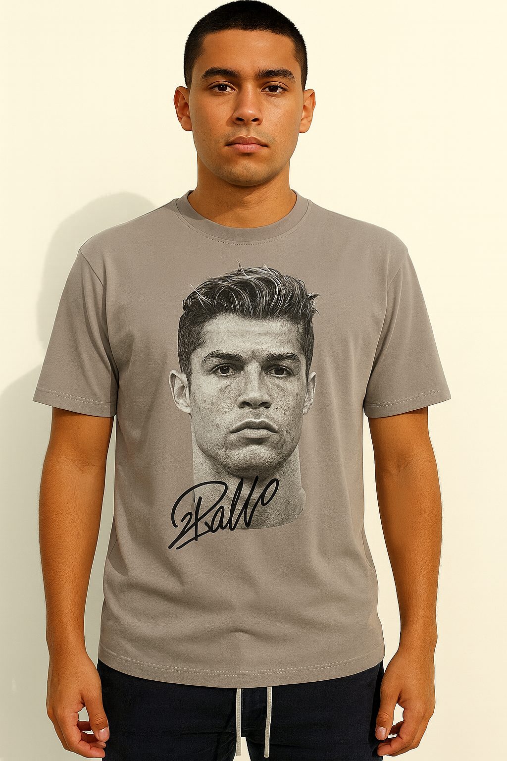 Polo KLEDINGSTREET plomo / Logo CR7 pecho